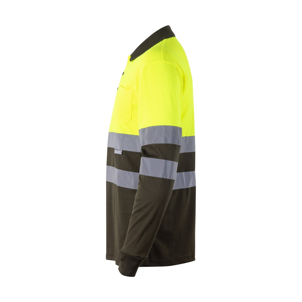 VL VULCAN LARGE. Διχρωμία πουκάμισο πόλο (160g/m²) με μακριά μανίκια, από πολυεστέρα (100%)