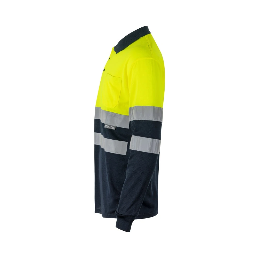 VL VULCAN LARGE. Διχρωμία πουκάμισο πόλο (160g/m²) με μακριά μανίκια, από πολυεστέρα (100%)