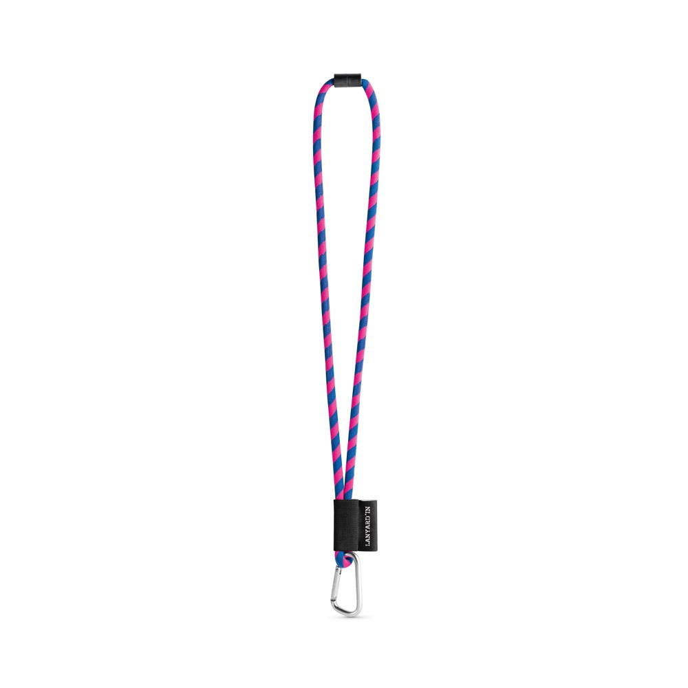 75089. SET Lanyard TUBE Long (Ø 7 mm) με καραμπίνερ σχήματος D 55 mm και κούμπωμα ασφαλείας Ø 7 mm