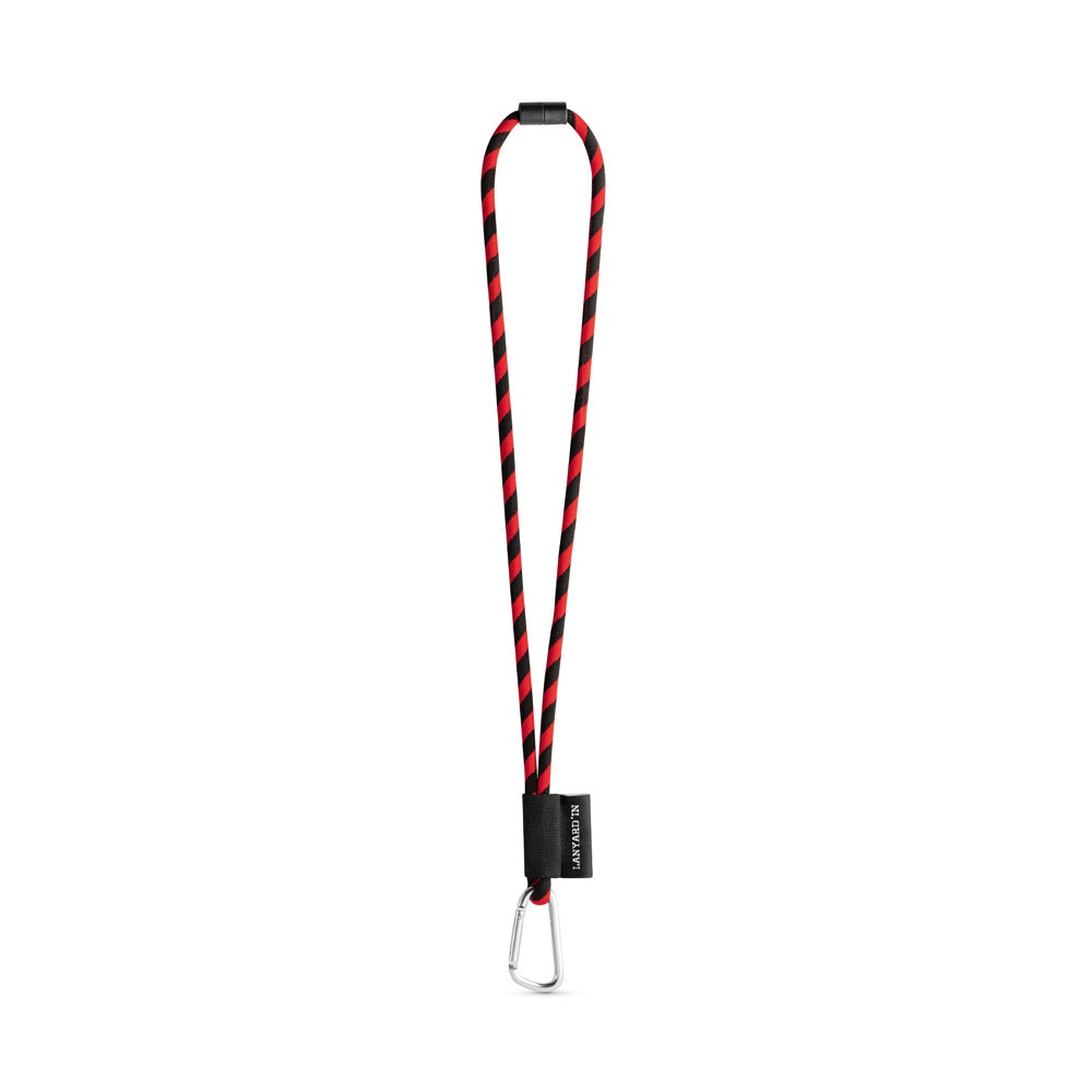 75089. SET Lanyard TUBE Long (Ø 7 mm) με καραμπίνερ σχήματος D 55 mm και κούμπωμα ασφαλείας Ø 7 mm