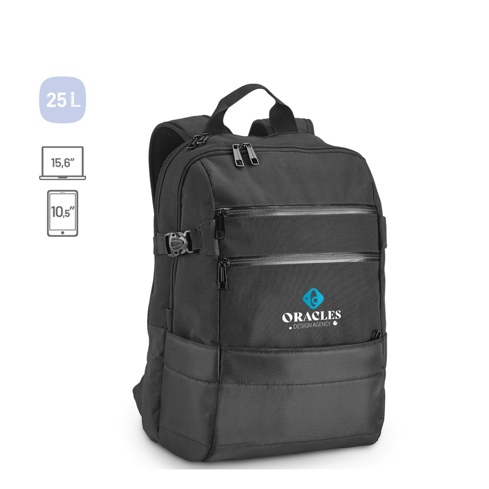 ZIPPERS BPACK. Σακίδιο φορητού υπολογιστή 15.6'' σε ζακάρ πολυεστέρας 300D και ζακάρ 840D