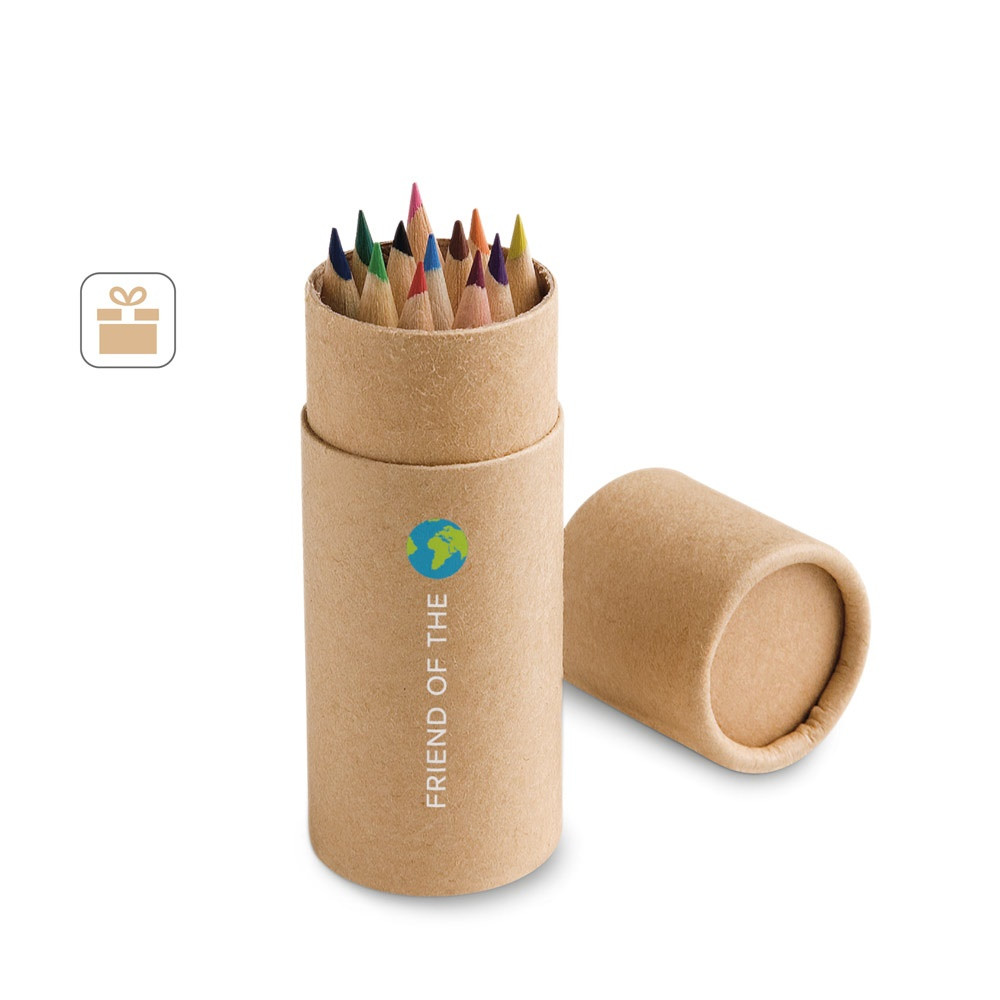 CYLINDER. Κουτί με 12 χρωματιστά μολύβια