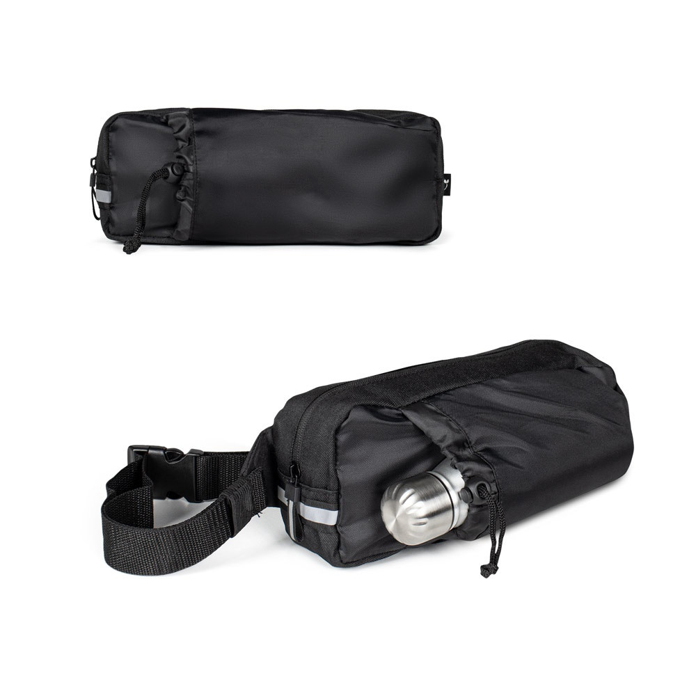 DELFOS POUCH SHINY. Τσάντα μέσης από 300D ανακυκλωμένο πολυεστέρα (γυαλιστερό φινίρισμα) και 600D ανακυκλωμένο πολυεστέρα