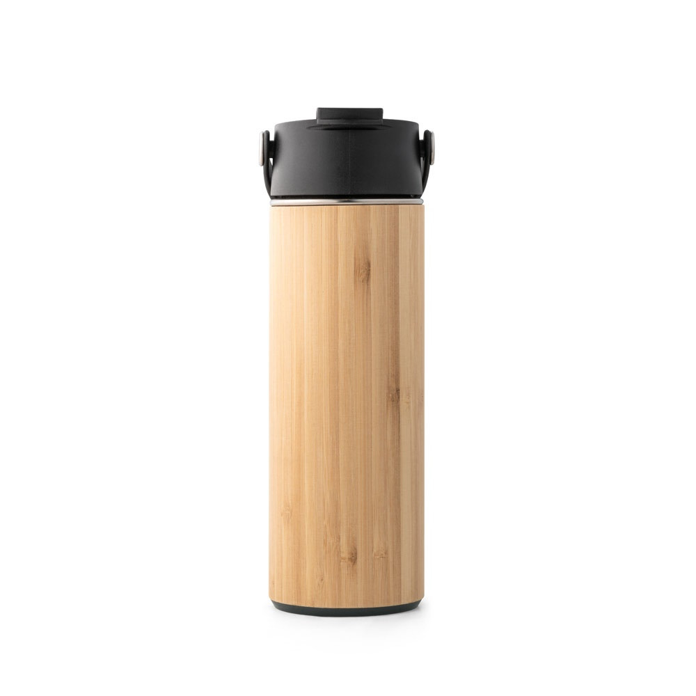 LAVER. Μπουκάλι Thermos από μπαμπού, ανοξείδωτο ατσάλι και PP 440 mL