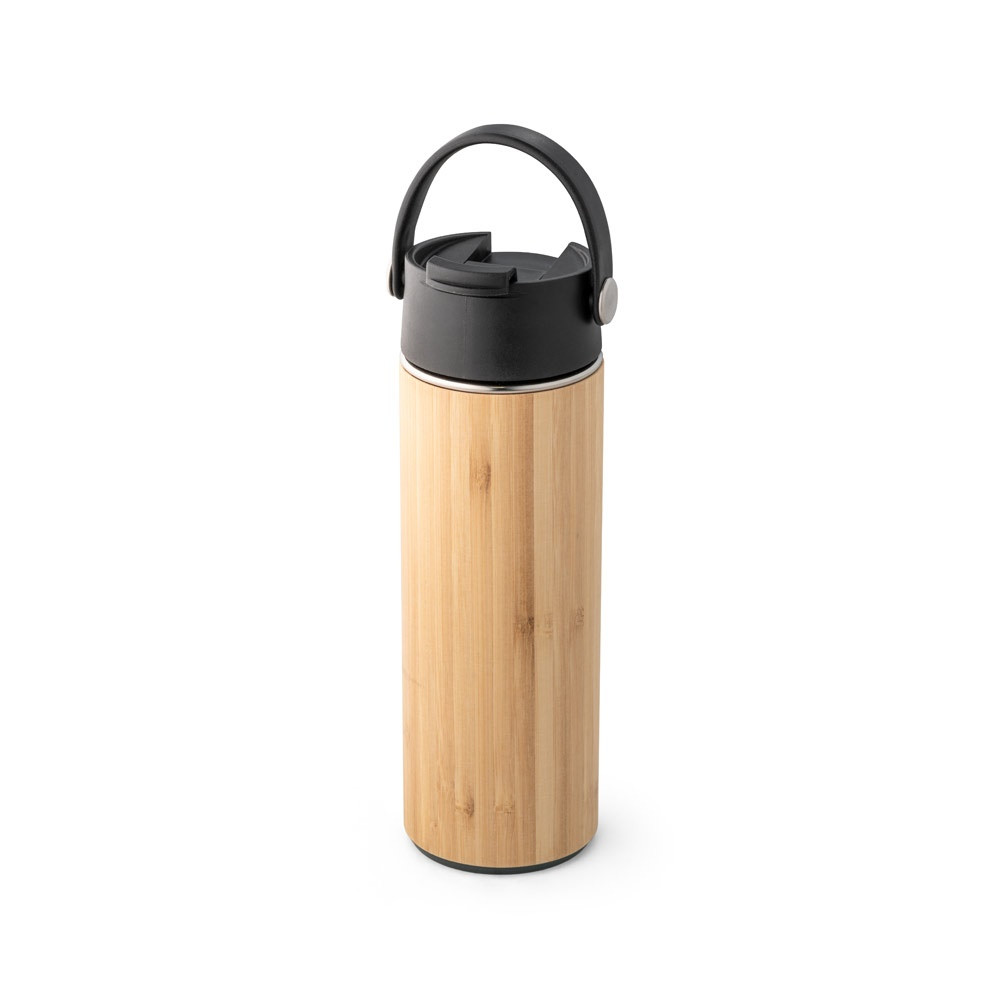 LAVER. Μπουκάλι Thermos από μπαμπού, ανοξείδωτο ατσάλι και PP 440 mL