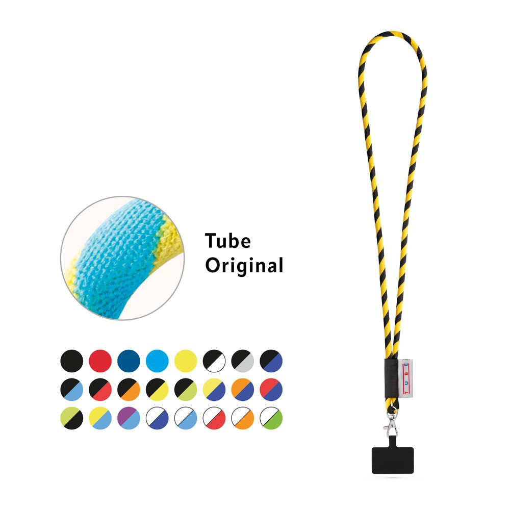 GOSPORT. SET Lanyard TUBE Long (Ø 7 mm) με καραμπίνερ σκανδάλης 9 mm και θήκη κινητού τηλεφώνου