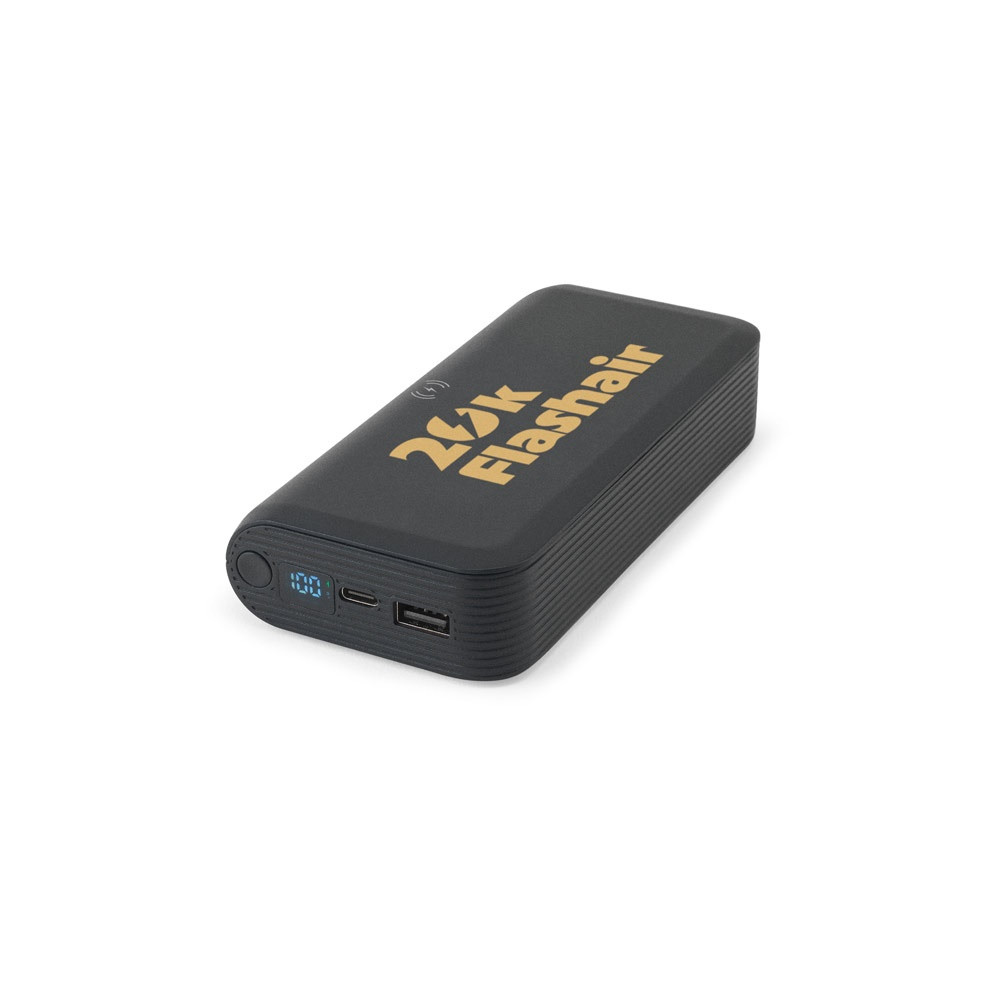 BECKER 20. Power bank 20'000 mAh από ανακυκλωμένο ABS (100% rABS) με ασύρματο φορτιστή 15W superfast