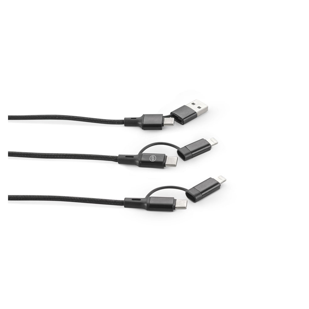 BERTOZZI. Υπερταχύς καλώδιο USB 6 σε 1 από ανακυκλωμένο αλουμίνιο (20%) και ανακυκλωμένο PET (4%)