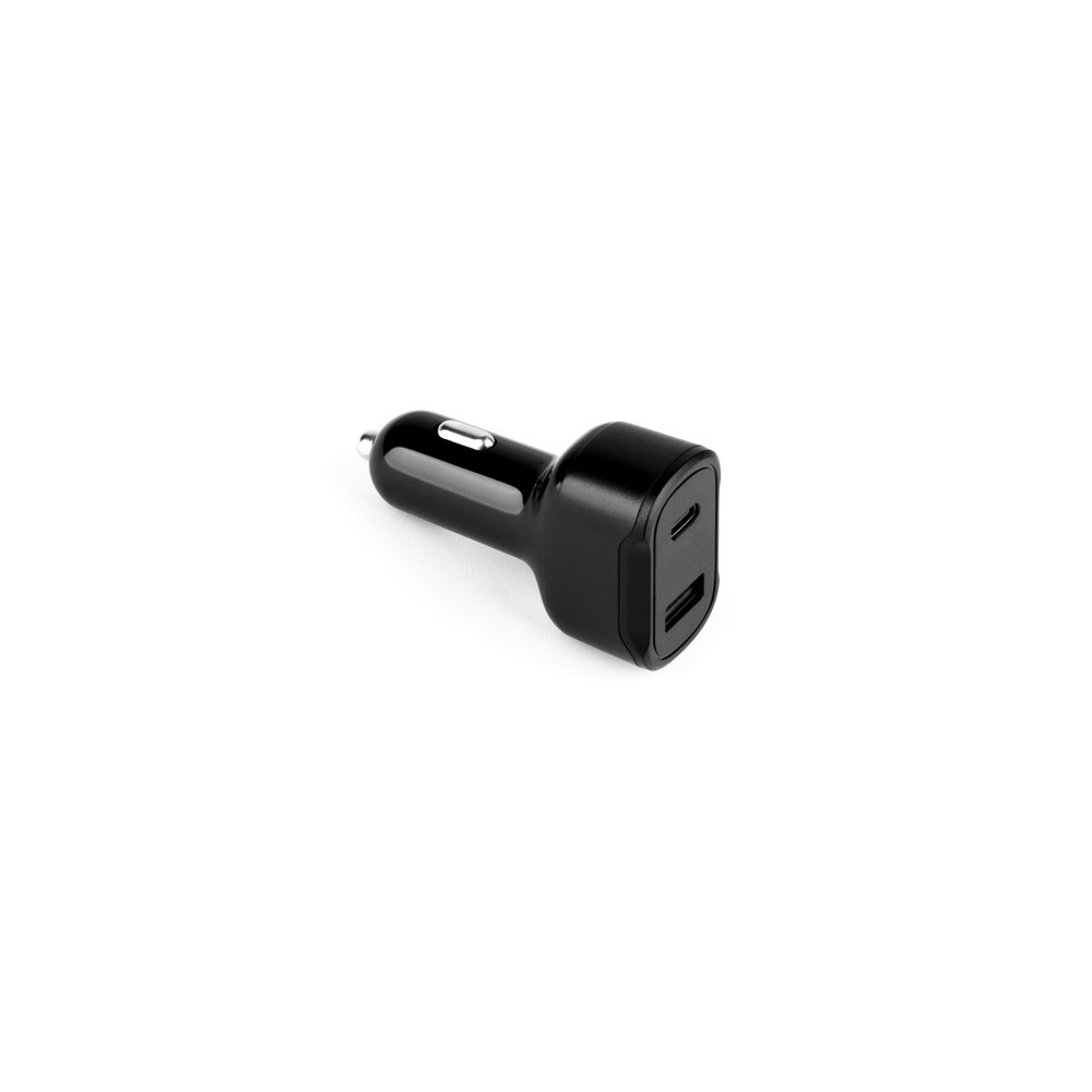 DIRAC. Προσαρμογέας αναπτήρα τσιγάρου με θύρα USB-A 18W και USB-C 20W από ανακυκλωμένο ABS (100% rABS)