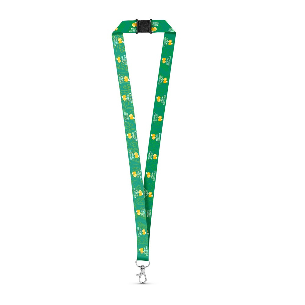 DOVER. SET Lanyard SUBLIMATION Long II (20 mm) από ανακυκλωμένο πολυεστέρα (100% rPET) με καραμπίνερ 20 mm και κούμπωμα ασφαλείας