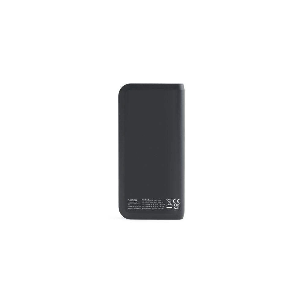 BECKER 10. Power bank 10'000 mAh από ανακυκλωμένο ABS (100% rABS) με ασύρματο φορτιστή 15W