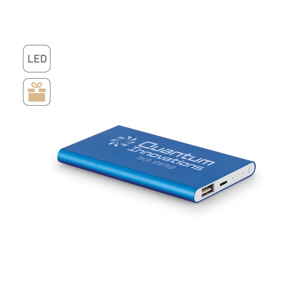 MARCET. Power bank slim 4'000 mAh από ανακυκλωμένο ABS (70% rABS) και ανακυκλωμένο αλουμίνιο (30% rAL)