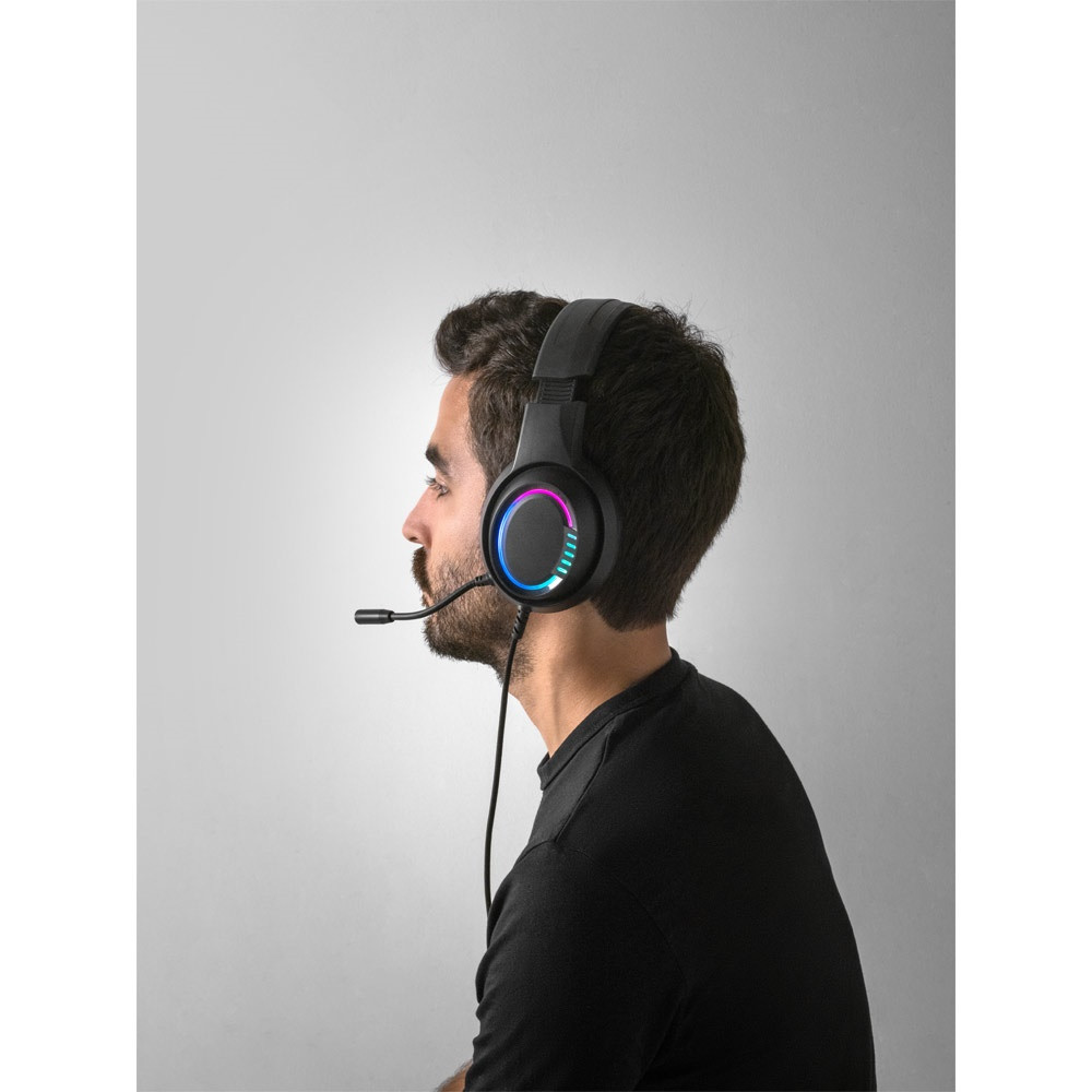 Thorne Headset RGB. Ακουστικά για παιχνίδια ABS με καλώδιο, μικρόφωνο και φώτα LED RGB