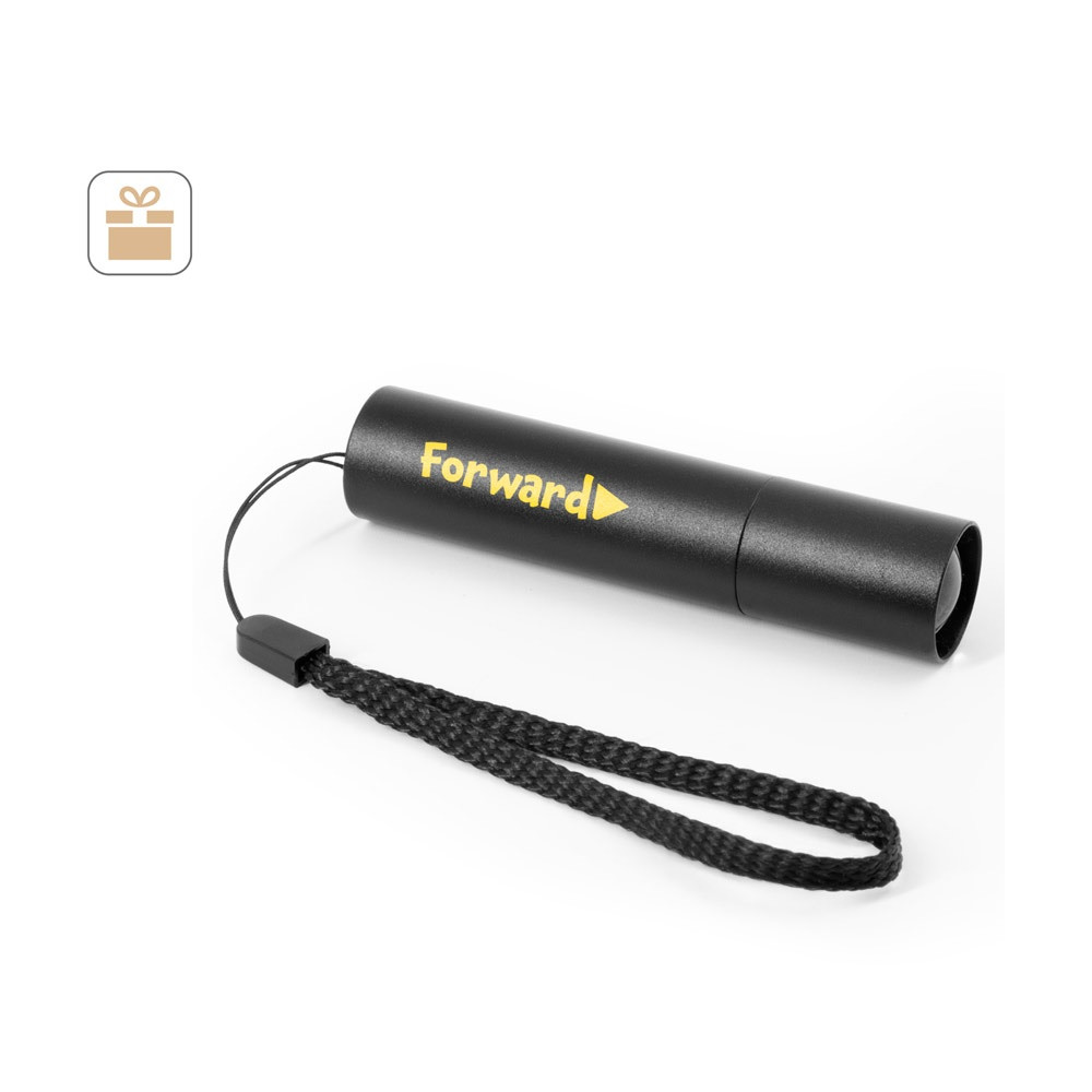 BRUCE. Επαναφορτιζόμενος φακός από ανακυκλωμένο αλουμίνιο (100% rAL) με επεκτεινόμενο άκρο 30 mm
