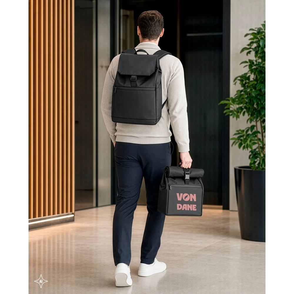 AZORES BAG. Σακίδιο πλάτης για φορητό υπολογιστή (16") από PU, με καπάκι που καλύπτει όλα τα τμήματα