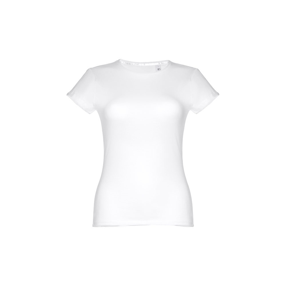 THC SOFIA WH. Γυναικείο βαμβακερό T-shirt με ζώνη. Λευκό χρώμα