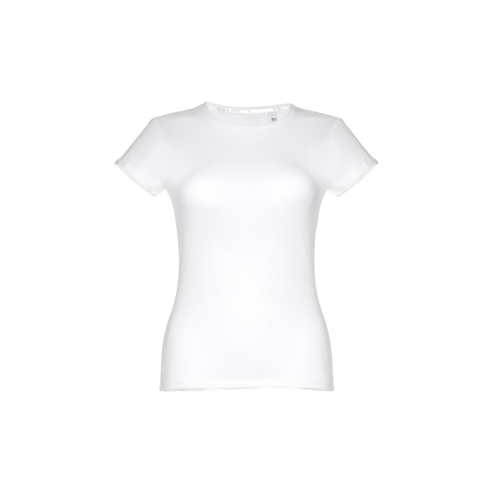 THC SOFIA WH. Γυναικείο βαμβακερό T-shirt με ζώνη. Λευκό χρώμα