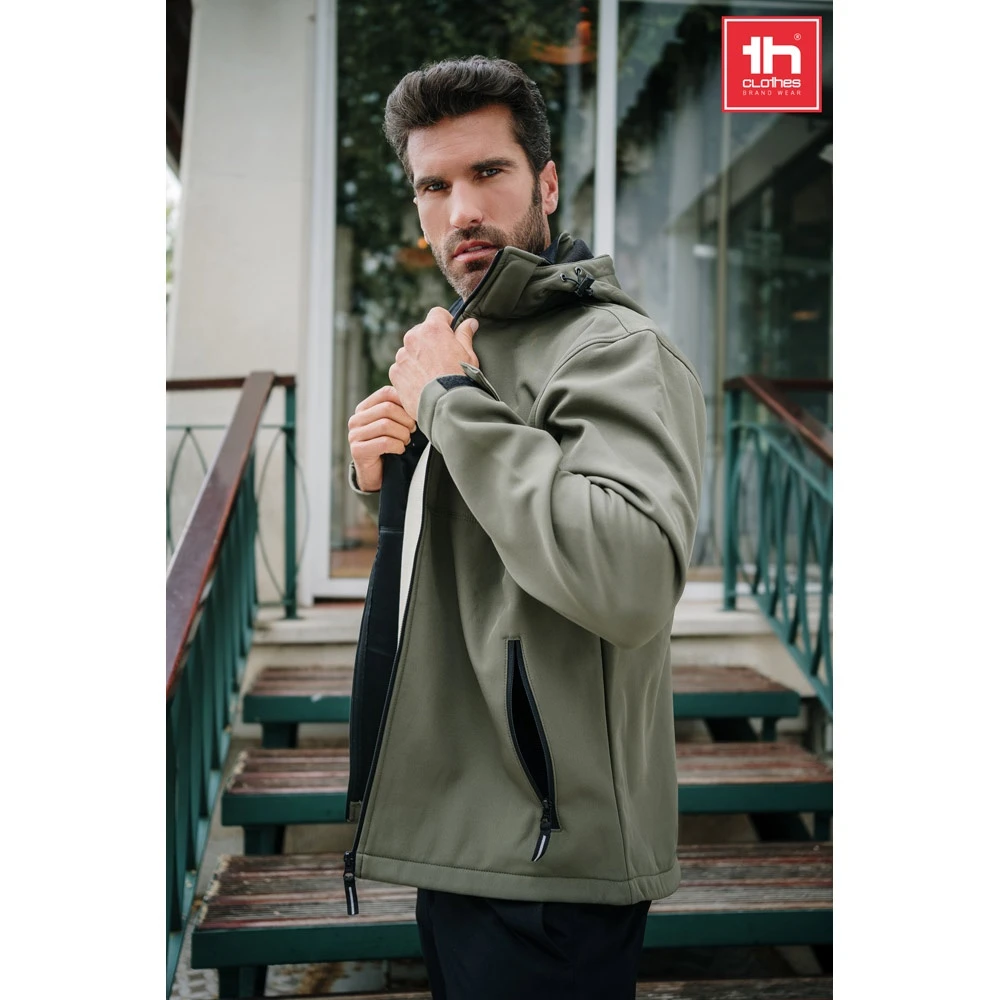THC ZAGREB. Ανδρικό softshell μπουφάν από πολυεστέρα και ελαστάνη