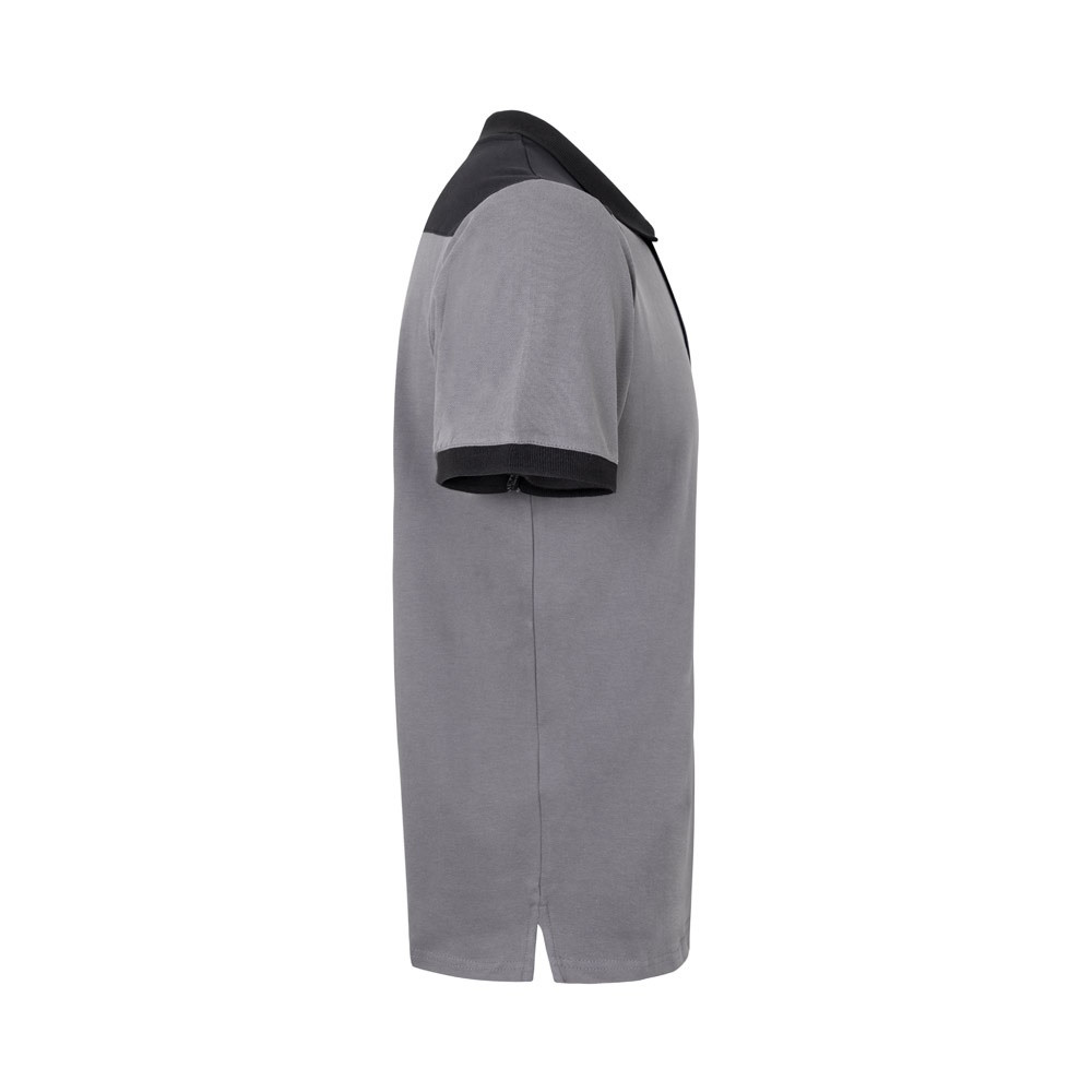 VL VELES. Δίχρωμο πουκάμισο πόλο stretch πικέ (200g/m²) με κοντά μανίκια, από πολυεστέρα (96%) και ελαστάν (4%)