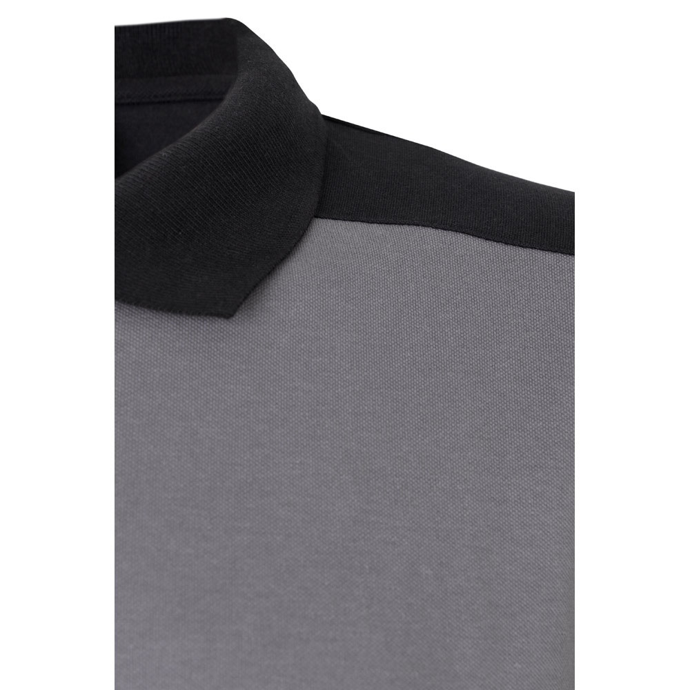 VL VELES. Δίχρωμο πουκάμισο πόλο stretch πικέ (200g/m²) με κοντά μανίκια, από πολυεστέρα (96%) και ελαστάν (4%)