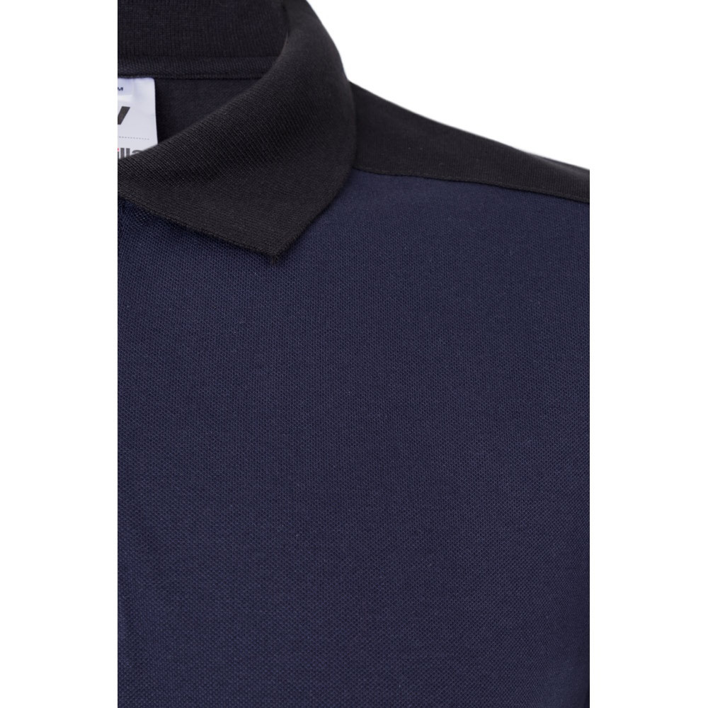 VL VELES. Δίχρωμο πουκάμισο πόλο stretch πικέ (200g/m²) με κοντά μανίκια, από πολυεστέρα (96%) και ελαστάν (4%)