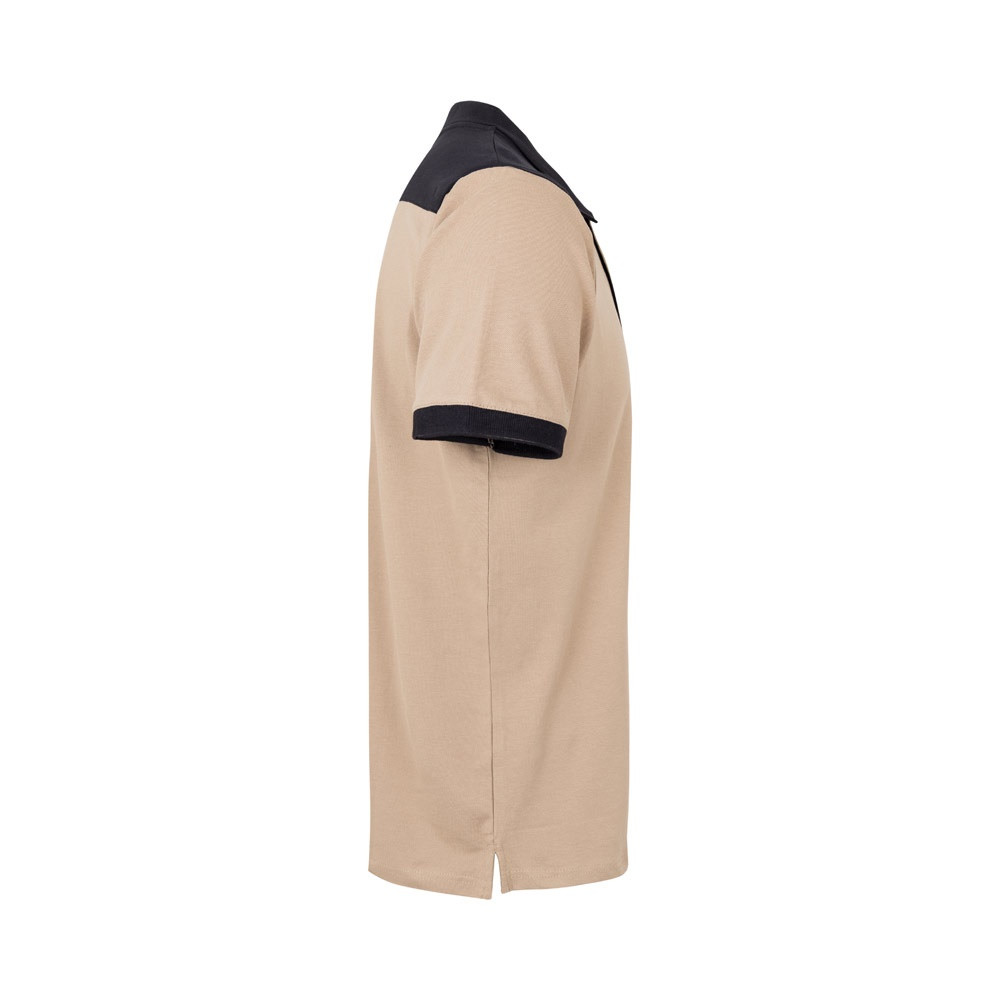 VL VELES. Δίχρωμο πουκάμισο πόλο stretch πικέ (200g/m²) με κοντά μανίκια, από πολυεστέρα (96%) και ελαστάν (4%)
