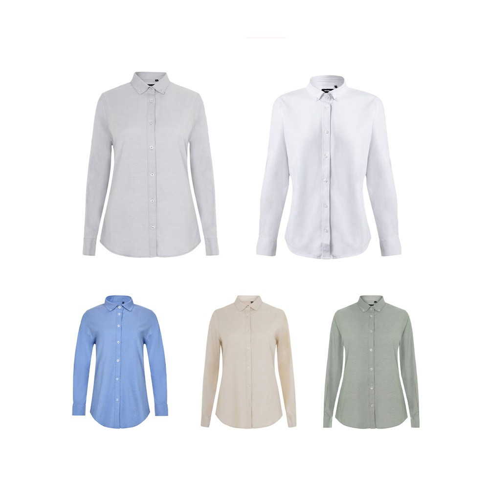 VL PRITHVI WOMEN. Γυναικείο πουκάμισο Oxford (180 g/m²) από βαμβάκι (50%), πολυεστέρα (45%) και ελαστάνη (5%)
