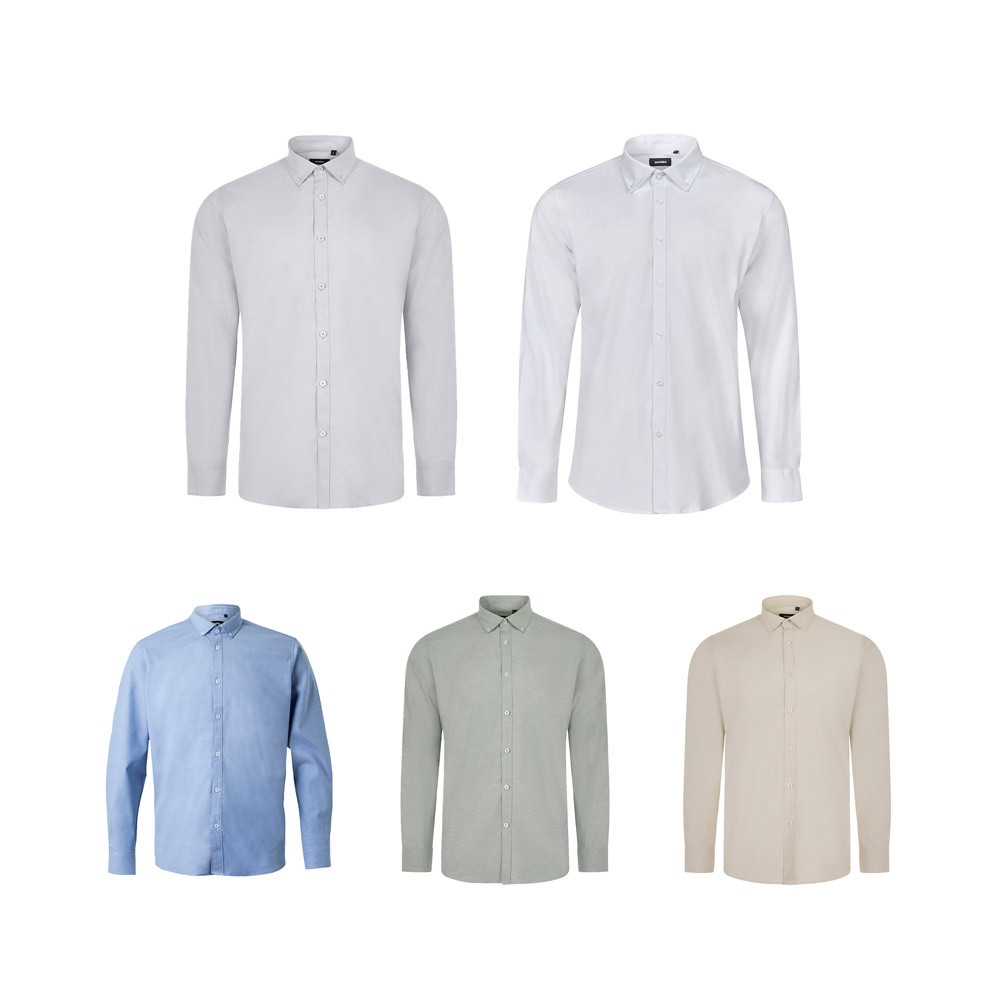 VL PRITHVI MAN. Ανδρικό πουκάμισο Oxford (180 g/m²) από βαμβάκι (50%), πολυεστέρα (45%) και ελαστάνη (5%)