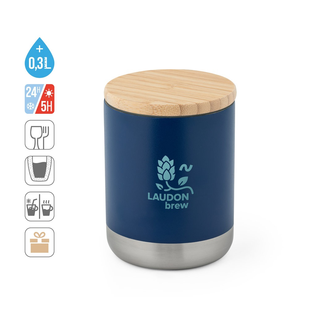 NORRE TUMBLER. Ποτήρι κενού διπλού τοιχώματος από ανοξείδωτο ατσάλι (36% ανακυκλωμένο) με καπάκι 370 mL