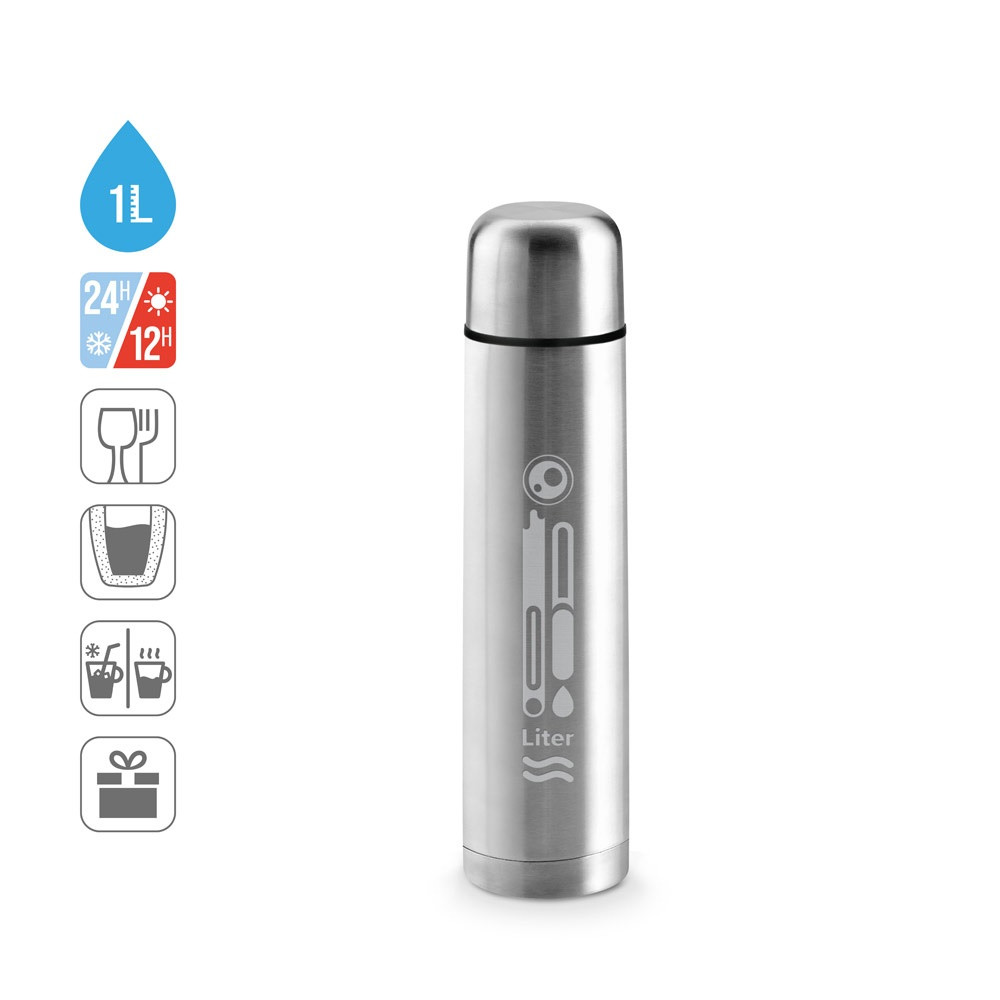LITER. Ανοξείδωτο μπουκάλι θερμός 1000 mL