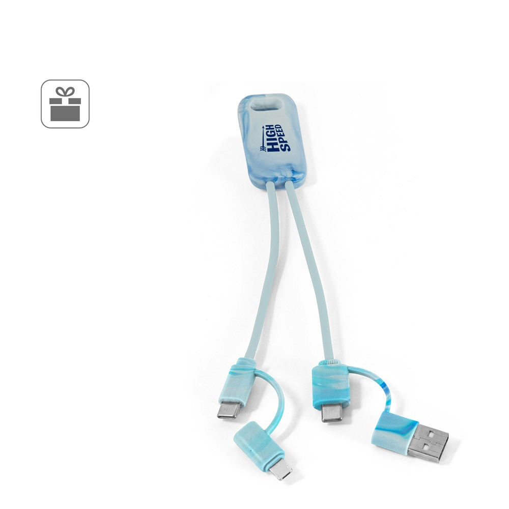 BERNERS. Εξαιρετικά γρήγορο καλώδιο USB 6 σε 1 από aνακυκλωμένο PET (100% rPET)