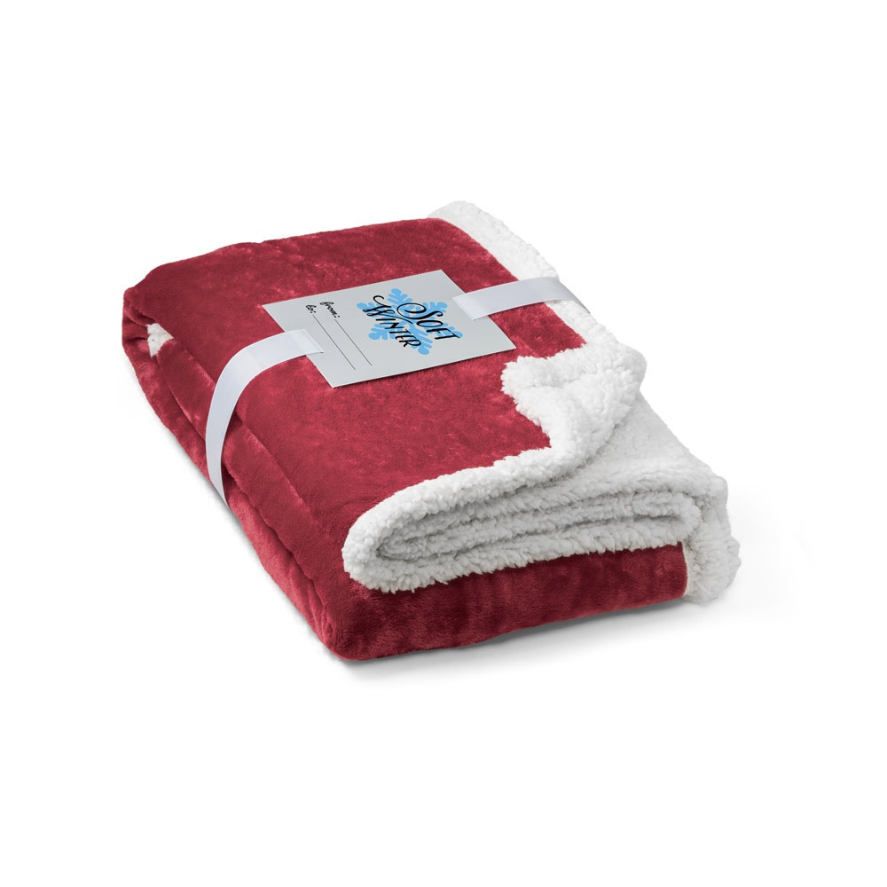 HEIDEN. Αναστρέψιμη κουβέρτα fleece (190 g/m²) με σατέν κορδέλα και εξατομικευμένη κάρτα
