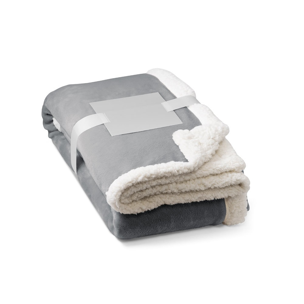 HEIDEN. Αναστρέψιμη κουβέρτα fleece (190 g/m²) με σατέν κορδέλα και εξατομικευμένη κάρτα