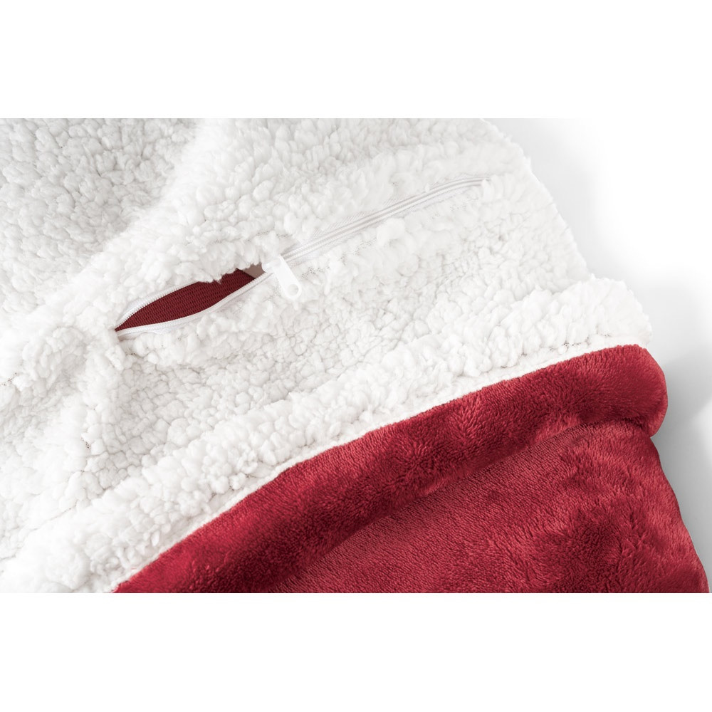 HEIDEN. Αναστρέψιμη κουβέρτα fleece (190 g/m²) με σατέν κορδέλα και εξατομικευμένη κάρτα