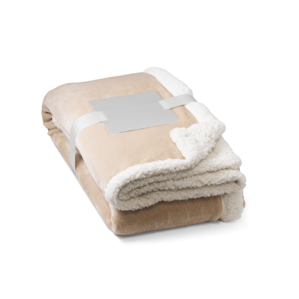 HEIDEN. Αναστρέψιμη κουβέρτα fleece (190 g/m²) με σατέν κορδέλα και εξατομικευμένη κάρτα