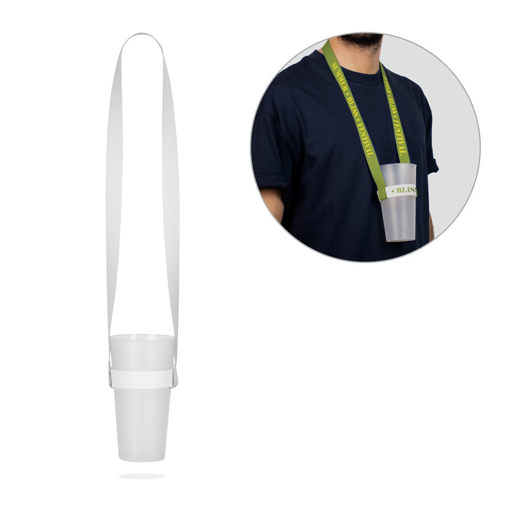 OXFORD. ΣΕΤ Κορδόνι SUBLIMATION Long II (20 mm) Duo από ανακυκλωμένο πολυεστέρα (100% rPET) με ελαστική θήκη ποτηριού εξάχνωσης
