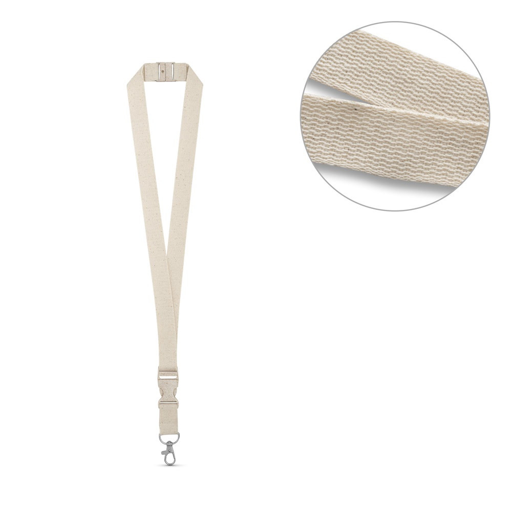 BALLINA. Lanyard από 100% βαμβάκι με μεταλλικό καραμπίνερ