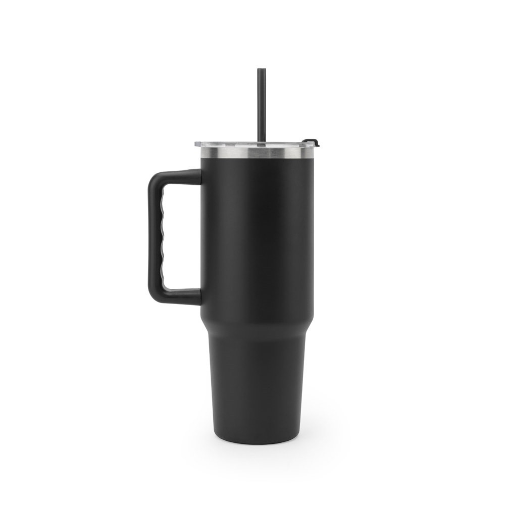 JOYNER XL. Μεγάλο κύπελλο ταξιδιού από ανοξείδωτο χάλυβα (91% ανακυκλωμένο) με διπλό τοίχωμα με μόνωση κενού και ματ φινίρισμα 1300 mL