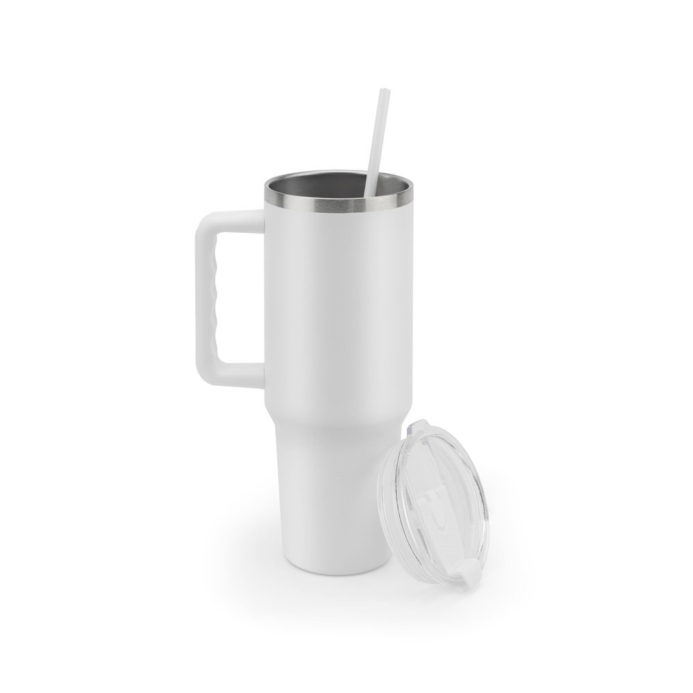 JOYNER XL. Μεγάλο κύπελλο ταξιδιού από ανοξείδωτο χάλυβα (91% ανακυκλωμένο) με διπλό τοίχωμα με μόνωση κενού και ματ φινίρισμα 1300 mL