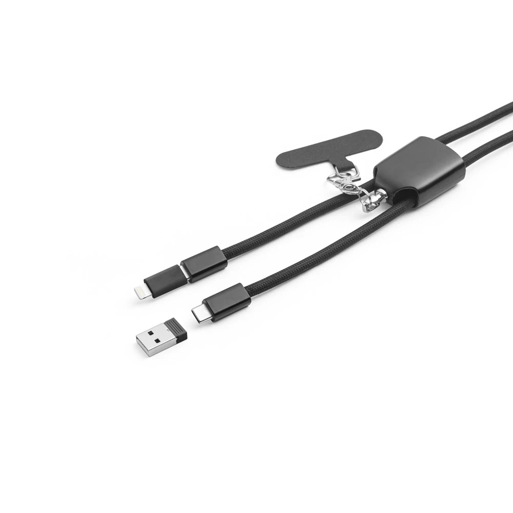 ZEWAIL. Κορδόνι με θήκη για smartphone, καλώδιο USB-C και διάφορους προσαρμογείς από ανακυκλωμένο ABS και ανακυκλωμένο TPE