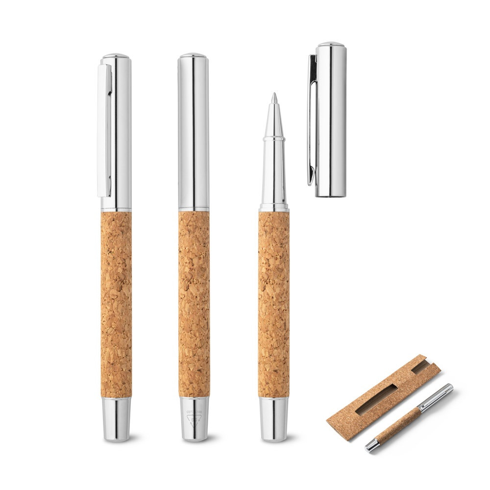 ANDREW. Ρολό με σώμα από ανοξείδωτο ατσάλι (90% rSS) και φελλό με κλιπ