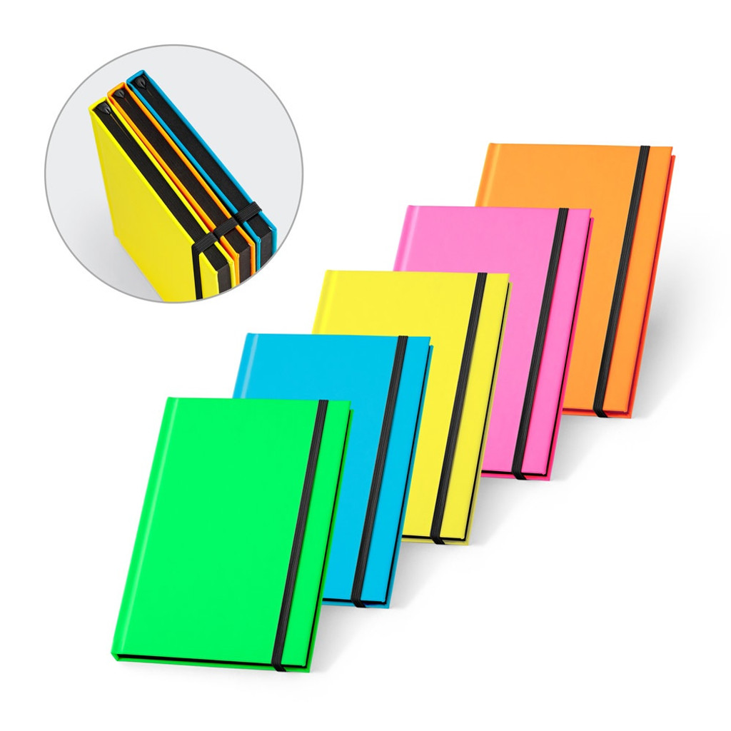 WATTERS. Σημειωματάριο A5 σε φθορίζον PU. Γραμμές στα φύλλα