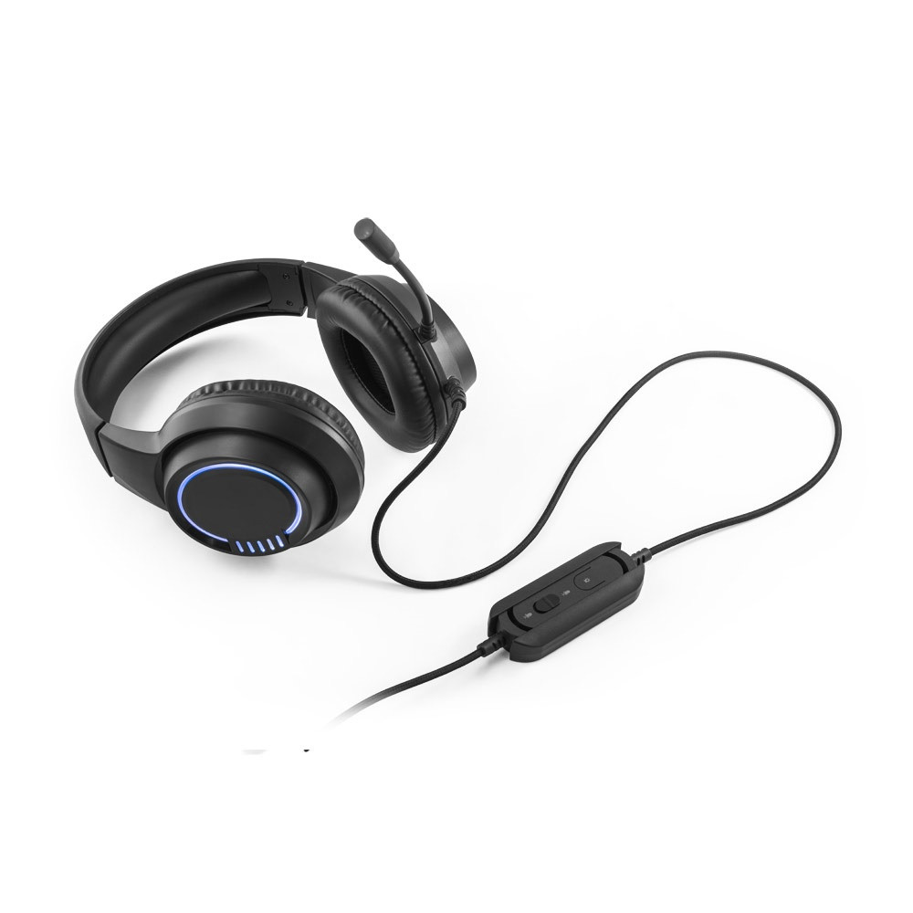Thorne Headset RGB. Ακουστικά για παιχνίδια ABS με καλώδιο 2 μέτρων, μικρόφωνο και φώτα LED RGB