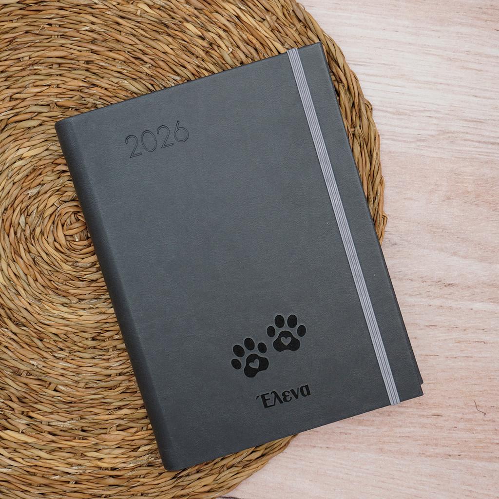 Ατζέντα Σπιράλ Eco Leather | Steel Grey