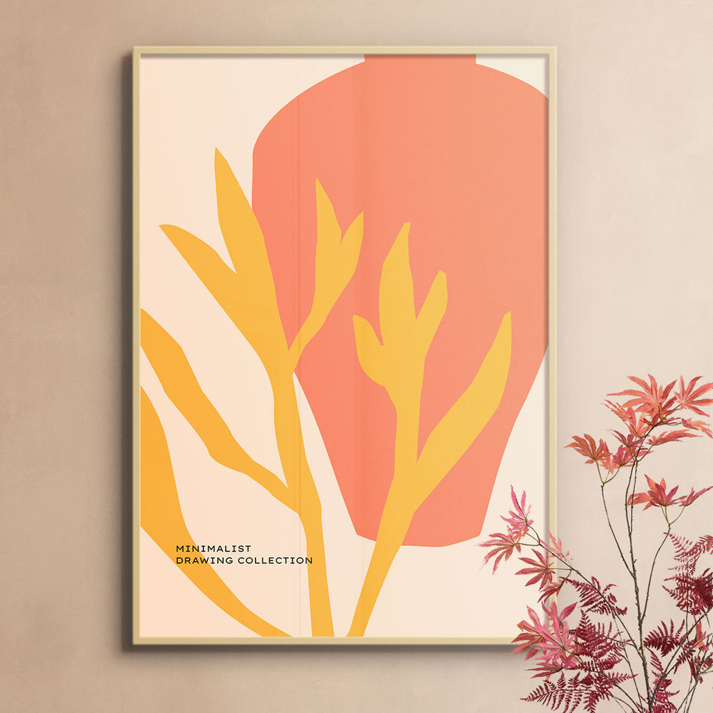 Minimalist Autumn Branch & Urn