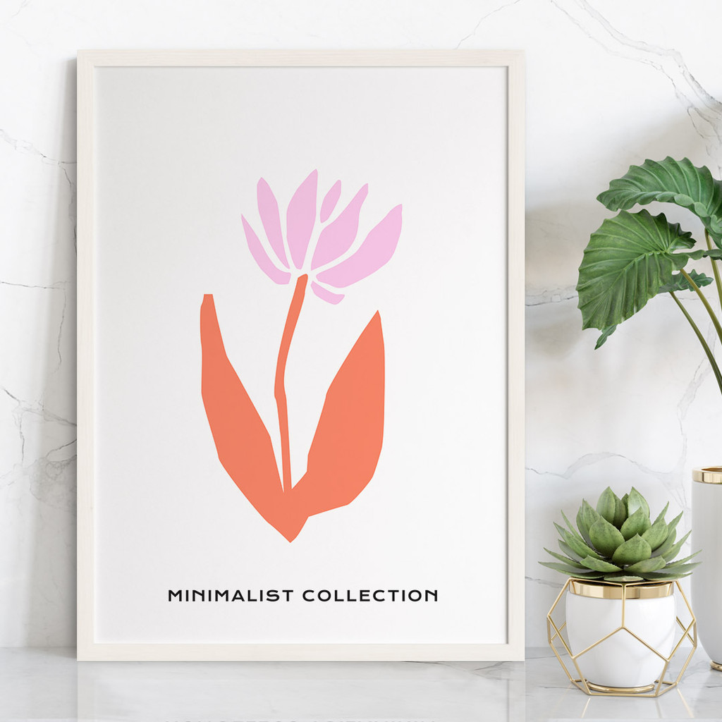 Minimalist Spring Pink Leaves