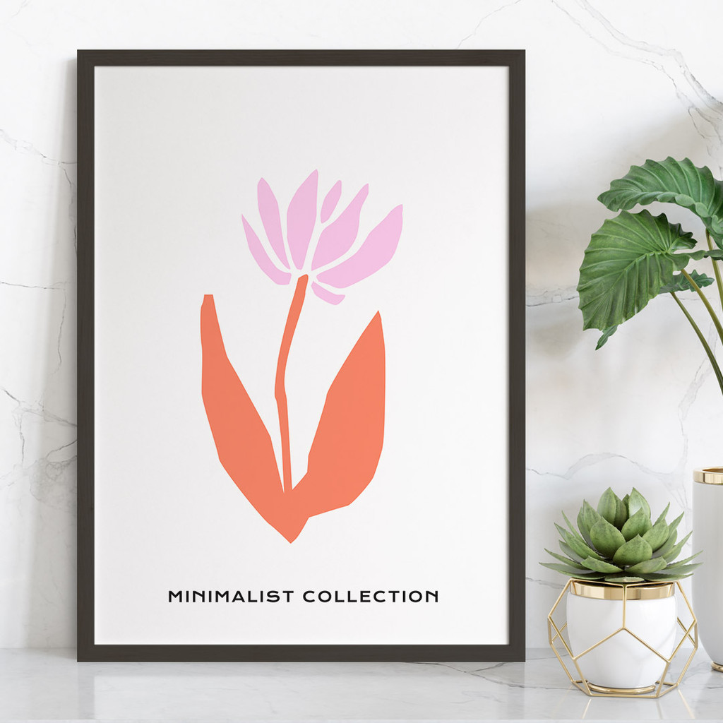 Minimalist Spring Pink Leaves