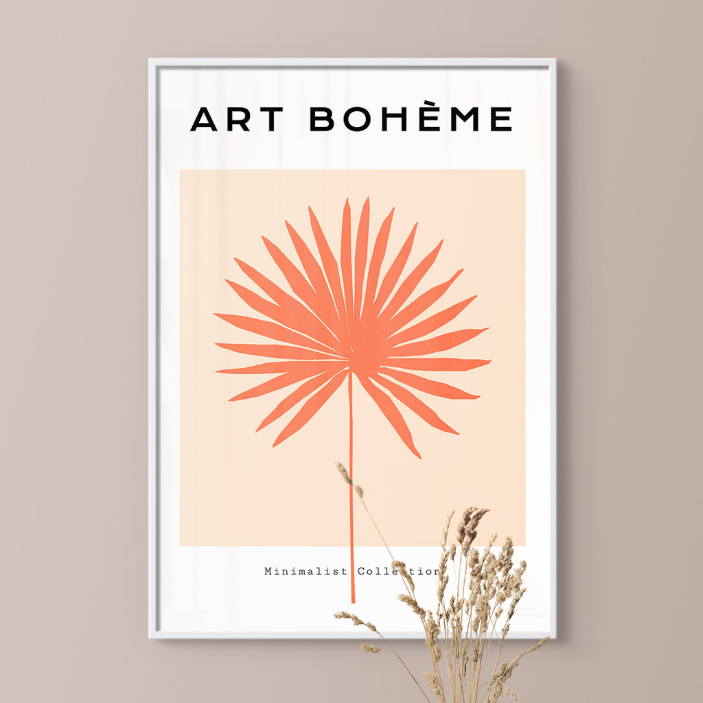 Art Boheme Orange Palm Leaves