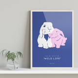 Wild Life, White & Pink Rabbit
