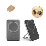 WARSHEL 5. Μαγνητικό power bank 5'000 mAh με ασύρματο φορτιστή 15W superfast από ανακυκλωμένο ABS (100% rABS) με βάση στήριξης